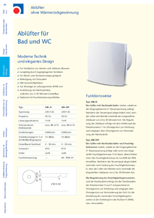 Eleganter Abluft Lüfter für feuchte Räume wie Bad und WC