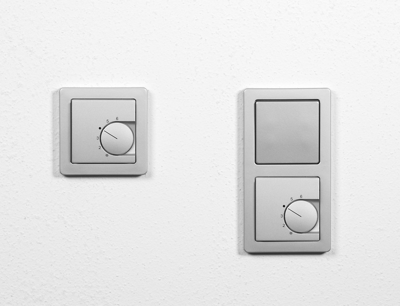 Bild von RTR-5810 Raumtemperaturregler im Schalterprogramm Hager Q.1 - aluminium (samt)