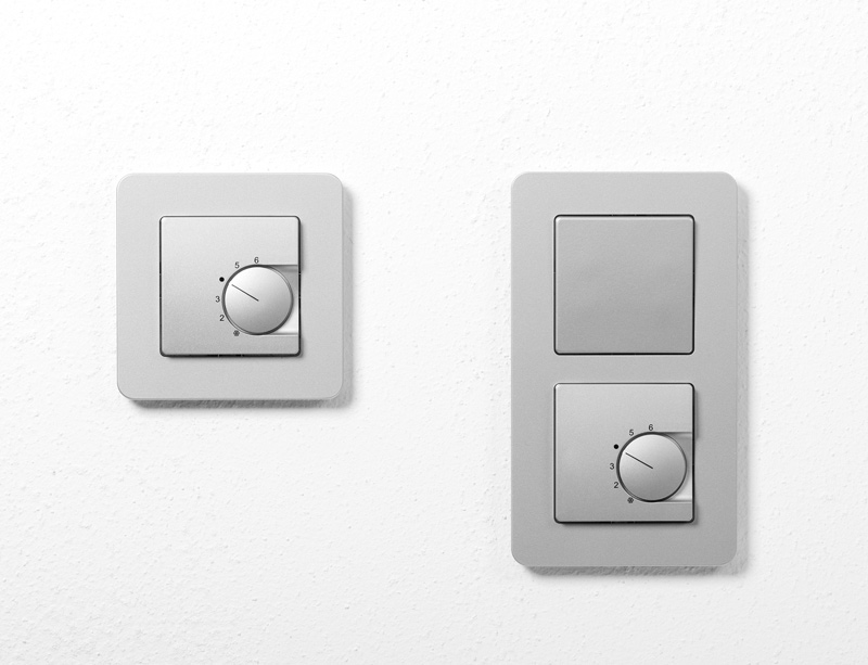Bild von RTR-5810 Raumtemperaturregler im Schalterprogramm Hager Q.7 - aluminium (samt)