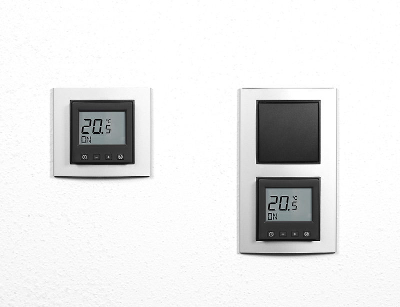 Bild von ERD-55 Raumtemperaturregler Digital im Schalterprogramm Hager B.3 - aluminium (matt) + anthrazit