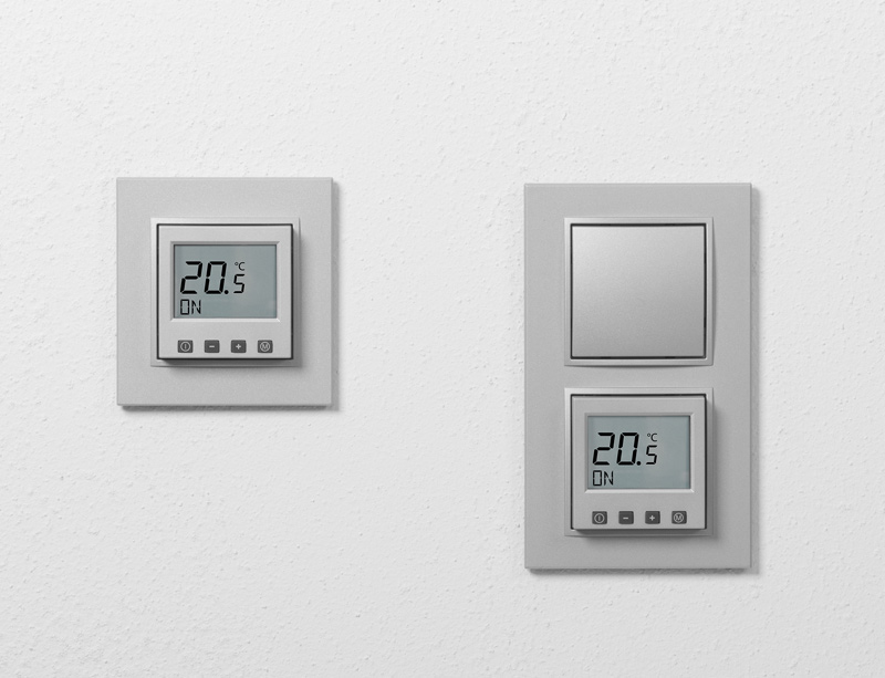 Bild von ERD-55 Raumtemperaturregler Digital im Schalterprogramm Hager B.7 - aluminium (matt)
