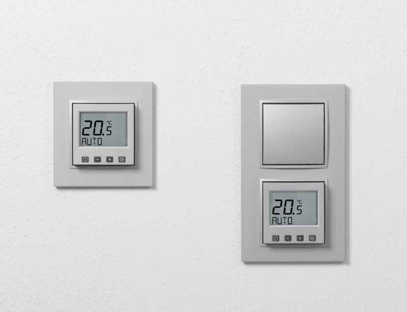 Bild von ERK-55 Raumtemperaturregler Komfort im Schalterprogramm Hager B.7 - aluminium (matt)