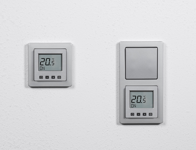 Bild von ERD-58 Raumtemperaturregler Digital im Schalterprogramm Hager Q.1 - aluminium (samt)