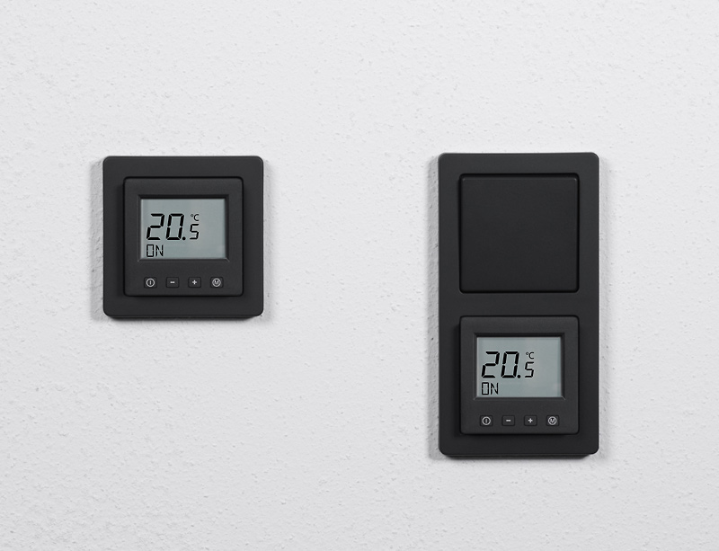 Bild von ERD-58 Raumtemperaturregler Digital im Schalterprogramm Hager Q.1 - anthrazit (samt)