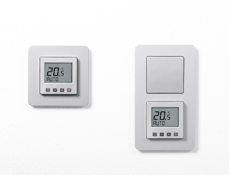 Bild von ERK-58 Raumtemperaturregler Komfort im Schalterprogramm Hager Q.7 - aluminium (samt)