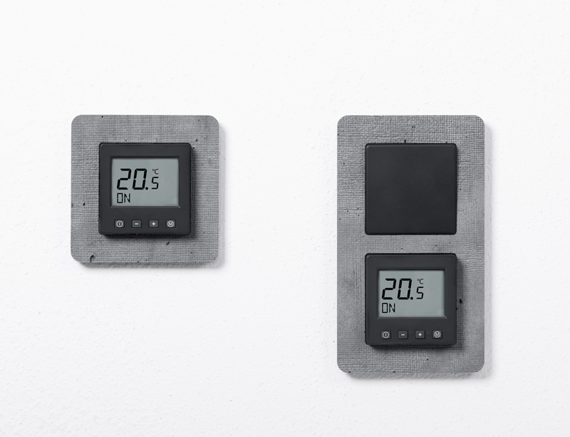 Bild von ERD-58 Raumtemperaturregler Digital im Schalterprogramm Hager Q.7 - grau (beton) + anthrazit