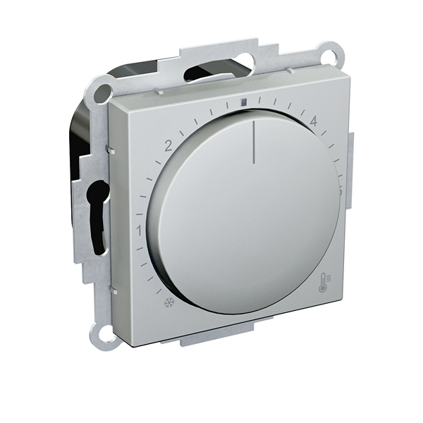 Bild von TRE-5510 (alu/JU/ME) Raumtemperaturregler für Schalterprogramm Merten System M: M-Pure Decor - aluminium+aluminium